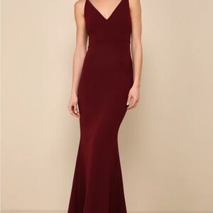 Elegant Burgundy Evening Gown